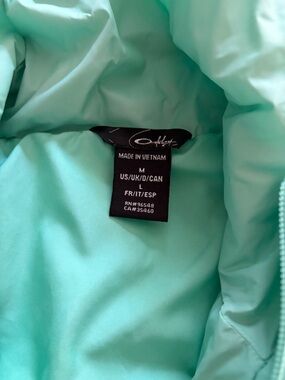 Oakley Mint Green Puffer Jacket